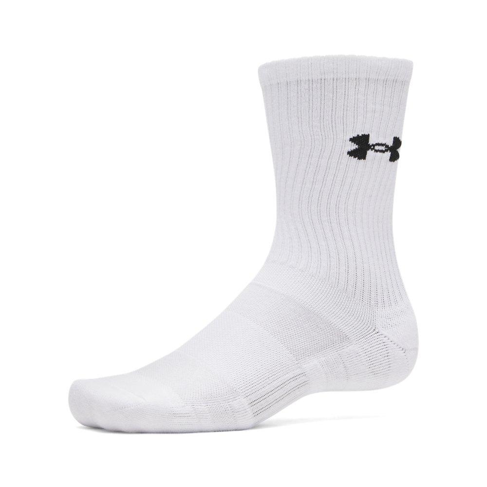 Under Armour Unisex Adult Performance Cotton 6-Pack Crew Socks - White/Black